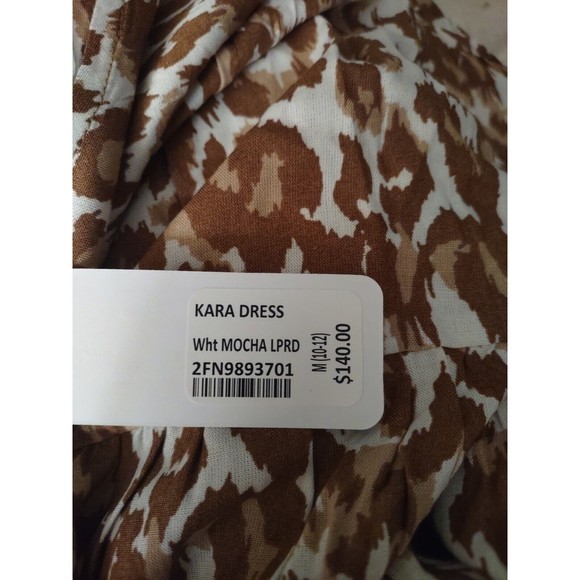 NWT Soft Surroundings Kara Tiered Midi Dress Mocha Leopard Med 10-12 Animal Tan - Picture 10 of 12